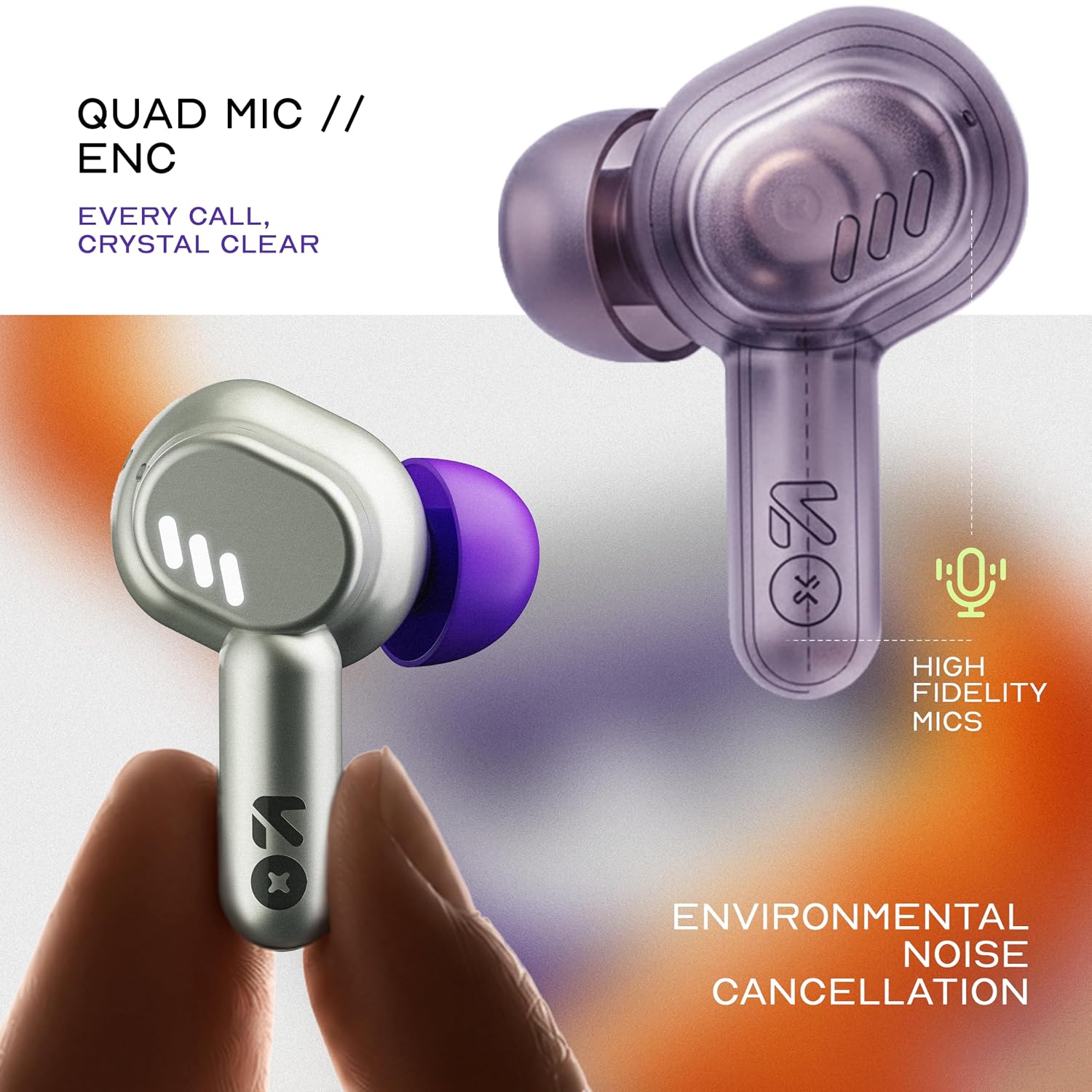 GOBOULT Tenet Pro ANC TWS Earbuds – 75H Playtime, 32dB ANC, Dual Mic ENC (Forest White) - Image 6