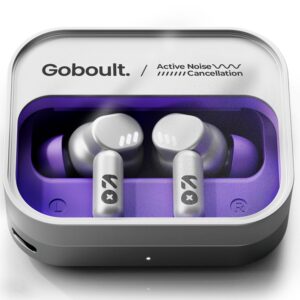 GOBOULT Tenet Pro ANC TWS Earbuds – 75H Playtime, 32dB ANC, Dual Mic ENC (Forest White)